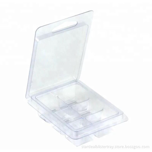 6 Cavity Clear Wax Melt Mould Plastic Box